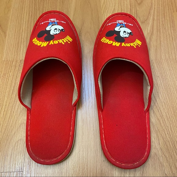 Vintage Disney Women’s Mickey Mouse Walt Disney Productions Daiki Slippers 8 - Picture 4 of 9